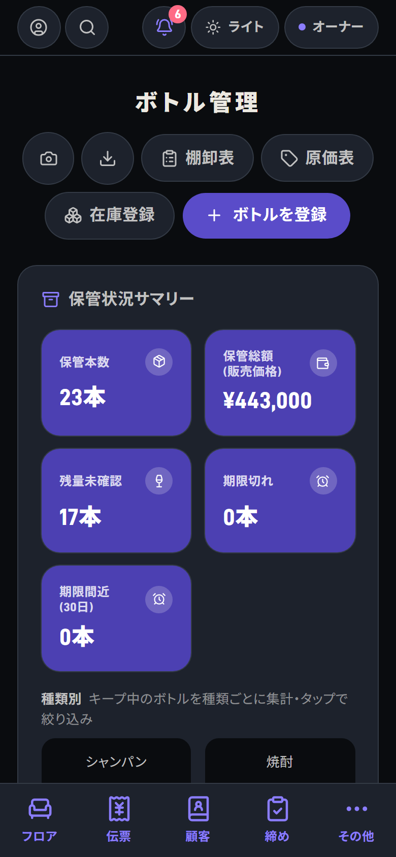 キープ — 誰の・いつまで・どの棚に
